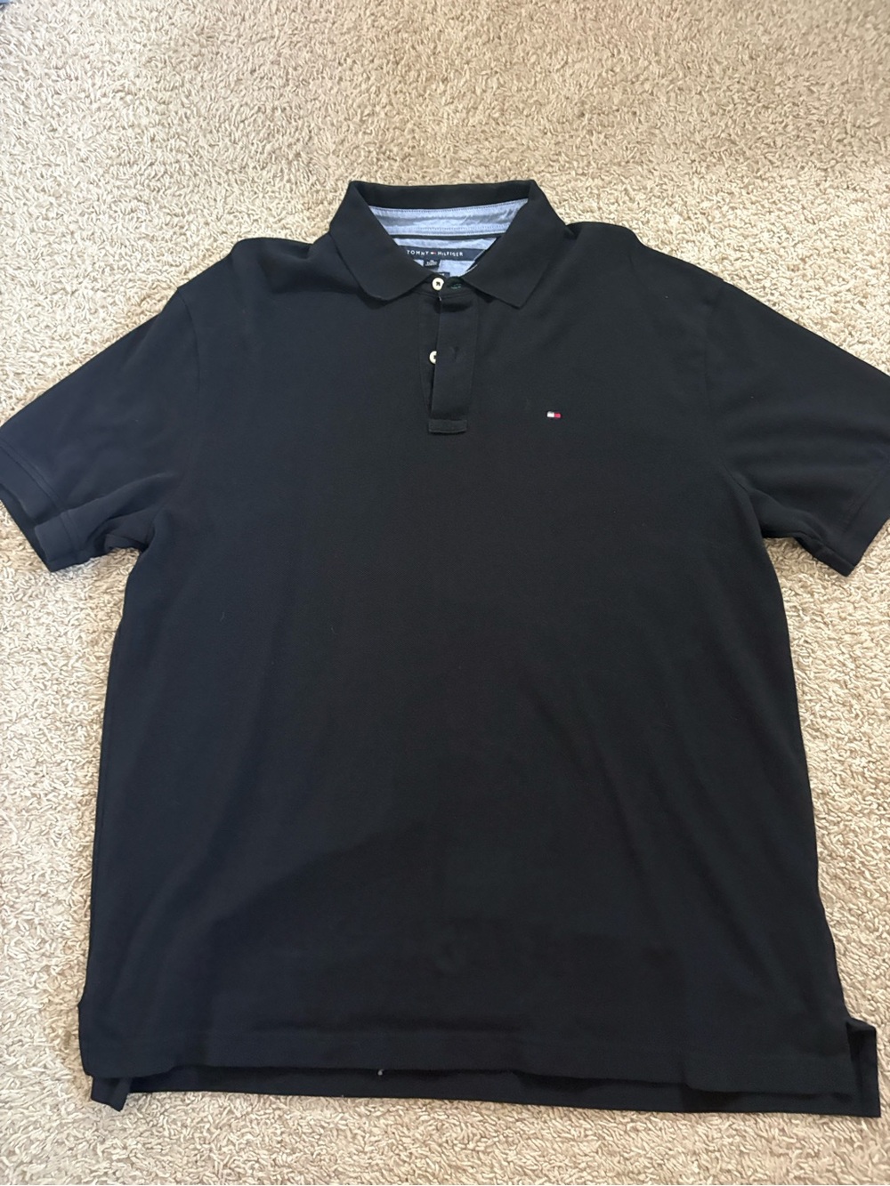 Tommy Hilfiger Men’s Black Polo with Subtle Logo